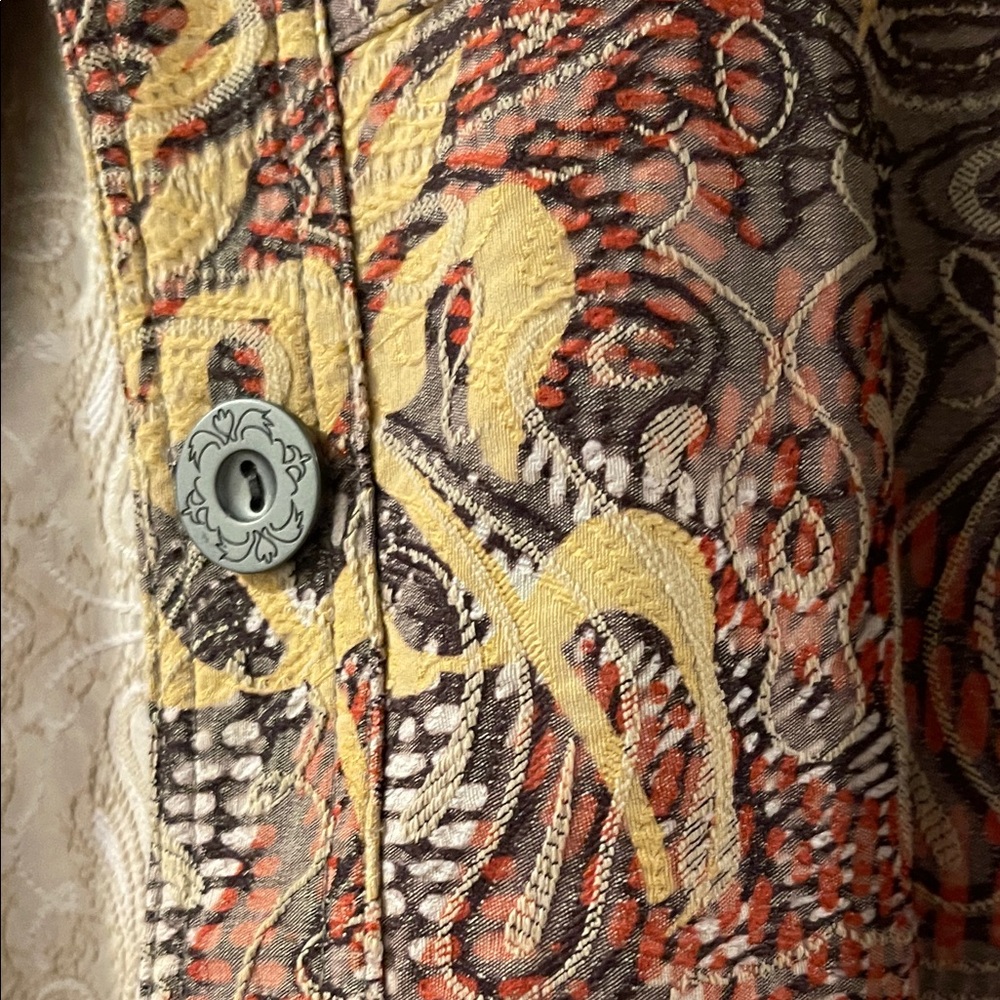Colorful Patterned Jean Jacket - Picture 4 of 9